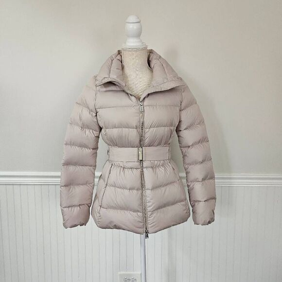 Add Belted Down Puffer Coat in Beige Size 2 - Picture 1 of 7